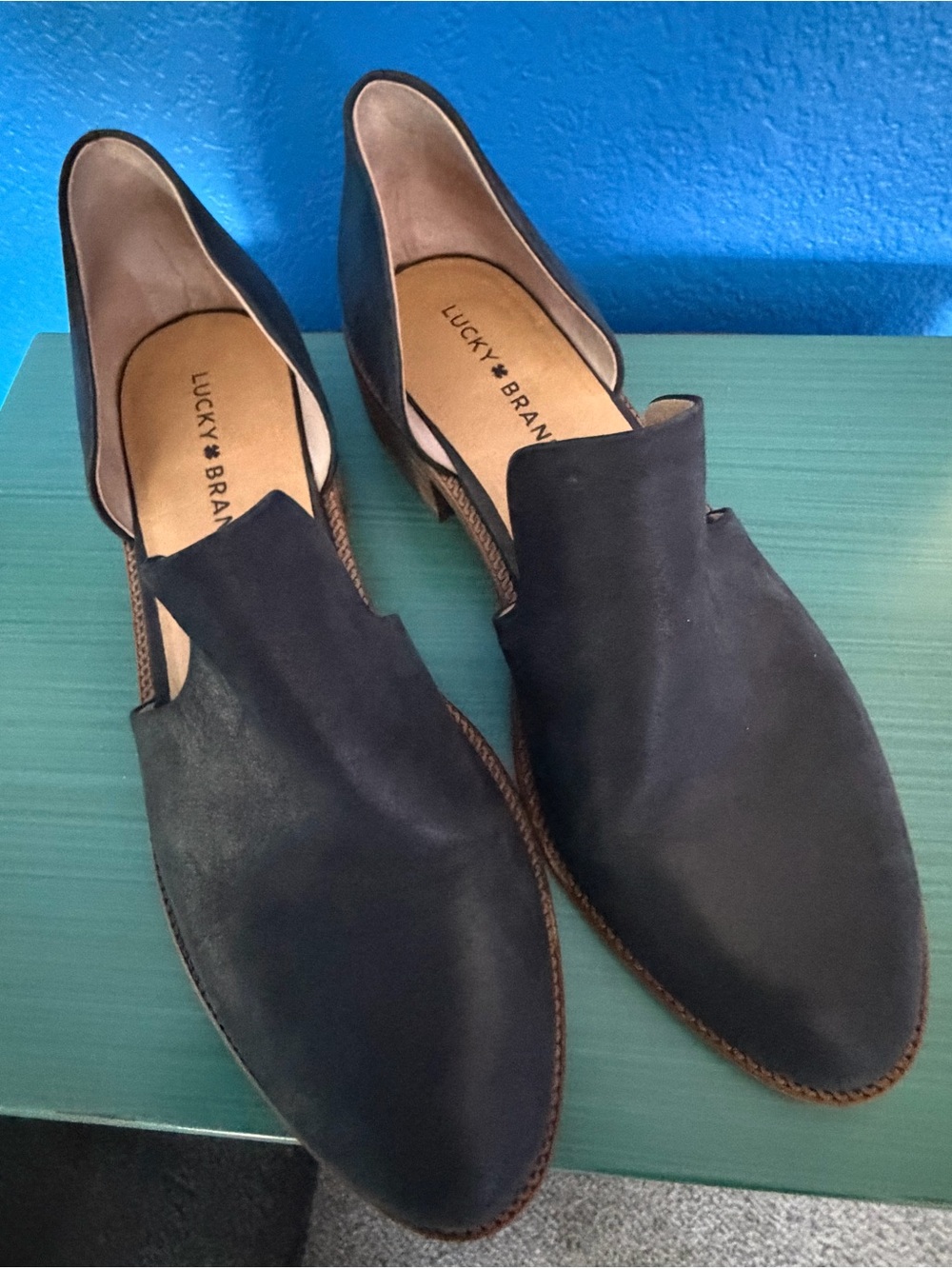 Lucky Brand Women’s Black Slip-On Leather Loafers